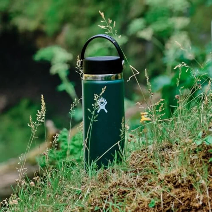 Hydro Flask Trinkflasche, Edelstahl und vakuumisoliert, große Öffnung mit auslaufsicherer Flex Cap, schwarz, 591ml (20 oz) – Bild 9