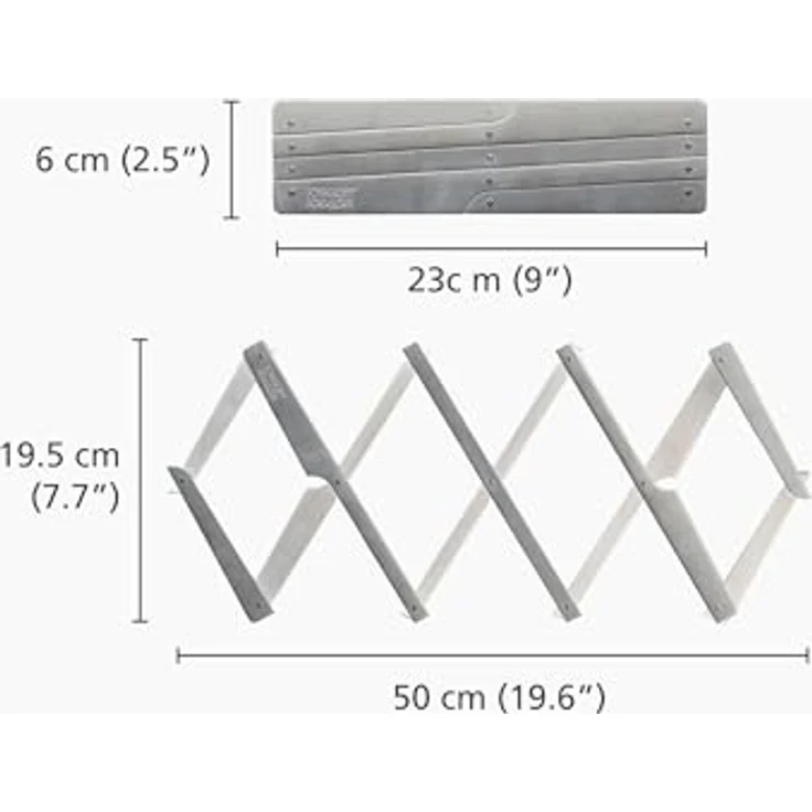Joseph Joseph Space Zusammenklappbarer, Ausziehbarer Untersetzer aus Edelstahl, rutschfest und hitzebeständig bis 340˚C für Küche & Tisch – Bild 2