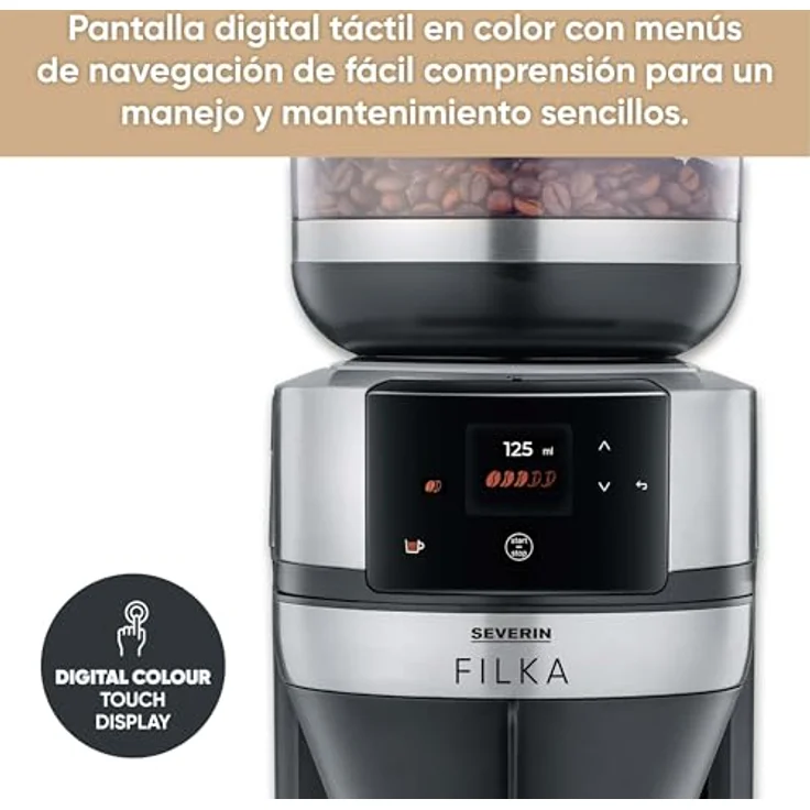 Severin Kaffeemaschine mit Mahlwerk KA 4853 FILKA, 1,4l Kaffeekanne, Papierfilter 1x4, in Silber – Bild 5