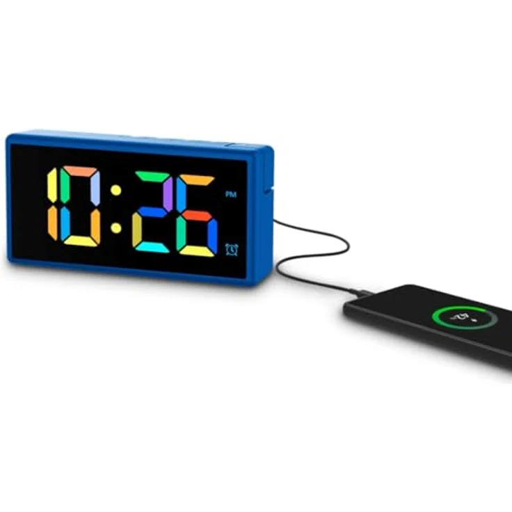 Hama Ibiza, Digitaler Wecker mit Multicolor-Display, USB-Anschluss und anpassbarer Lautstärke – Bild 3