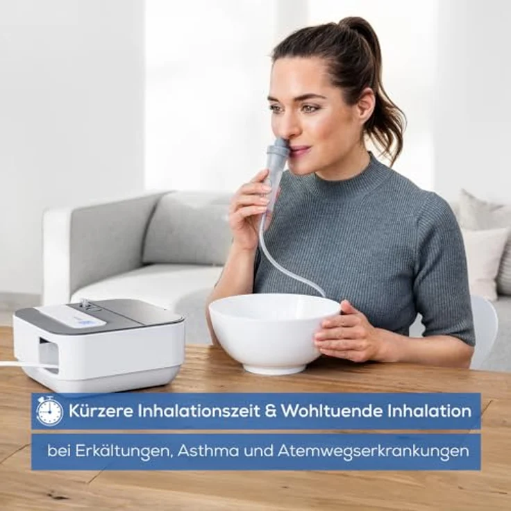 Beurer IH 28 Pro Inhalator, Verneblerset mit hochwertigen Silikonmasken & Nasendusche, mit Kompressor-Drucklufttechnologie und hoher Vernebelungsleistung zur Atemwegstherapie, für Kinder & Erwachsene – Bild 4