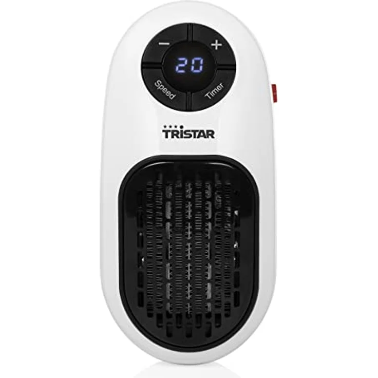 Tristar Steckerheizung - 400 Watt, 2 wählbare Geschwindigkeitsstufen, PTC Keramik, 12 Stunden Timerfunktion, KA-5084, Heizlüfter – Bild 3