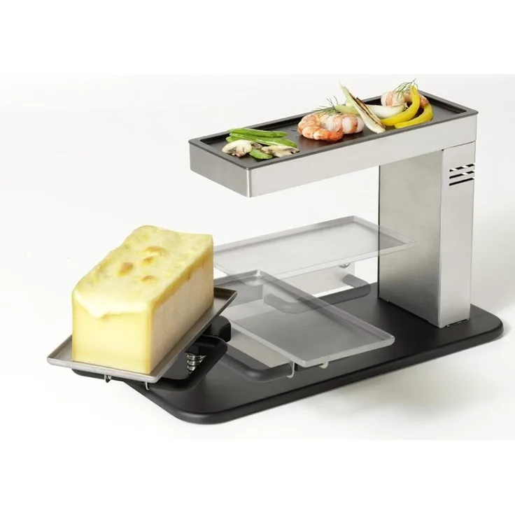 Stöckli Raclette Stöckli Abstreich Raclettegerät SWING, elektrisch mit schwenkbarer Käsehalterung, Edelstahl, 470 Watt