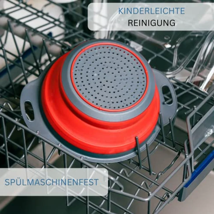 Westmark Seiher, Faltbar, Mit Aufhängevorrichtung, Innen-Ø: 18,5 cm, Kunststoff, Mini, Rot/Anthrazit, 21232270 – Bild 4