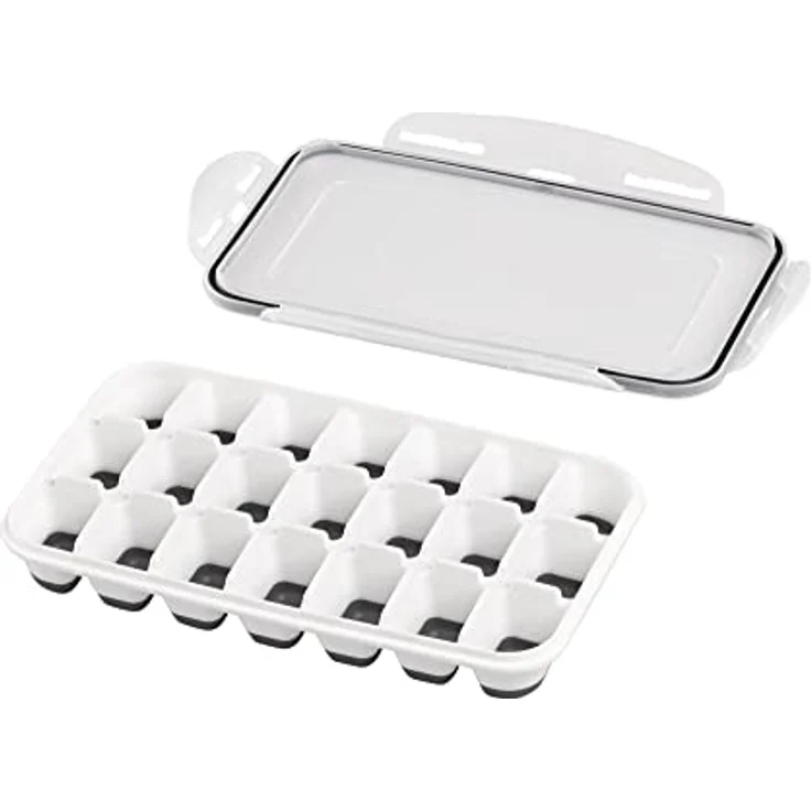 APS 2er Set Eiswürfelform inklusive transparentem Deckel, für je 21 Eiswürfel, Eiswürfelgröße: 4 x 2,5 x 3 cm – Bild 4