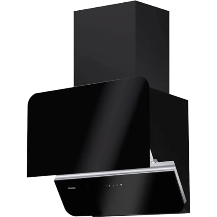 Oranier Kopffreihaube 60 cm - schwarze Dunstabzugshaube mit weißer LED Anzeige - Abluft Schräghaube mit 4 Leistungsstufen - Touch-Control - SIGNA60S1