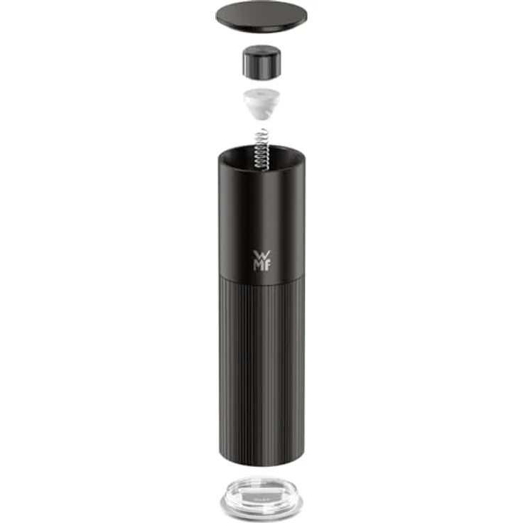WMF Signature Pro Gewürzmühle, Keramikmahlwerk mit einstellbarem Mahlgrad, einfacher Befüllung und magnetischem Aromaschutzdeckel, Schwarz, 0604046030 – Bild 4