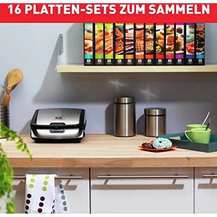 Tefal SW853D12 Waffelautomat, 700W, Wechselplatten, abnehmbare Backform, Antihaftbeschichtung, edelstahl/schwarz – Bild 3