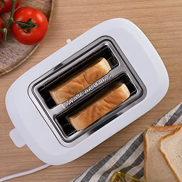 Cecotec Toast&Taste 9000 Double 2-Schlitz-Toaster, 980 W, Krümelschublade, breite Schlitze, Abschaltautomatik, für Bagel und Brötchen, weiß – Bild 4