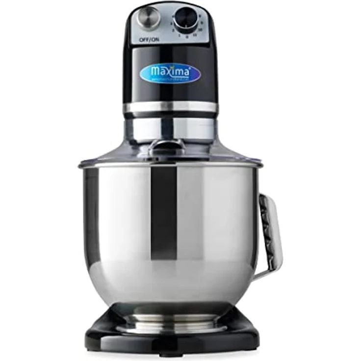 Maxima Planetenmixer 7 l, Küchenmaschine mit Edelstahl-Rührschüssel, 11 Geschwindigkeiten, schwarz, für bis zu 2 kg Teig – Bild 2