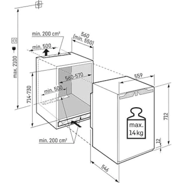 Liebherr IFNd 3503, Einbau-Gefrierschrank mit großzügigem Stauraum, weiß – Bild 4