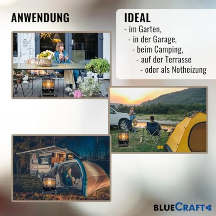 Bluecraft Petroleumofen Heizung ZT-85 inklusive Handpumpe und Petroleum 20 L Kanister | Mobil ohne Strom | 2800 Watt Leistung | Dochtofen | Camping-Heizung | Notheizung | Blue – Bild 3