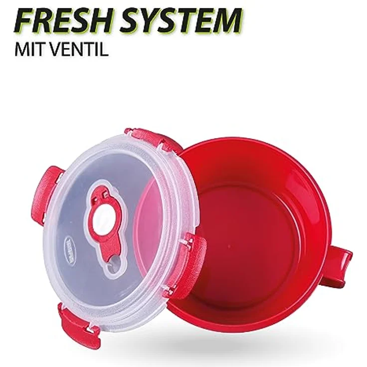 Tontarelli Vorratsdose für Lebensmittel (850 ml) - Rot - BPA-Frei luftdicht, Mikrowellengeeignet, Spülmaschinenfest, Gefrierschrankgeeignet, Hergestellt in Italien – Bild 2