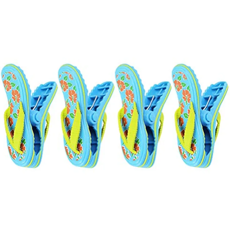 Towel Clips, Slippers, Towel Clips, Slippers, Design, Beach Towel Clips, Cute Towel Clips, Large Plastic, Windproof Clothing, Hanging Peg Quilt Clamp Holder, 4 Pieces