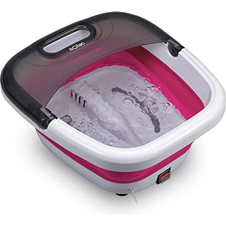 Solac, Massagegerät Therma Hydro ME7756, ergonomisch zusammenklappbar mit Hydromassage-Funktion für entspannende Fußbäder