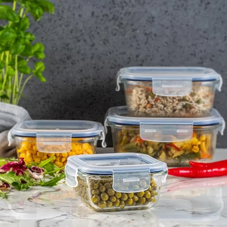 KADAX Glasbehälter Set, 3 Stück 320/520/800 ml, luftdicht, spülmaschinen- und mikrowellengeeignet, aus Borosilikatglas – Bild 5