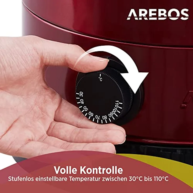 Arebos Glühweinkocher 6,8 L mit Überhitzungsschutz, Temperatureinstellung 30–110 °C, Edelstahl, 950 W – Bild 5