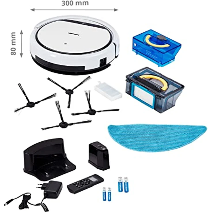 Medion MD 19510 Saugroboter mit Wischfunktion und systematischer Navigation (Modell 2020, Gyro, 90 Min. Laufzeit, bis zu 100qm, für Hartböden, Teppiche, Fliesen, Laminat, Tierhaar optimiert, MD 19510) – Bild 6