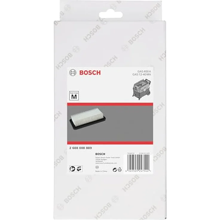 Bosch Accessories 2608000889, Staubsauger-Abluftfilter für GAS 12-40 MA und GAS 400 A Professional, flach und plissiert – Bild 2