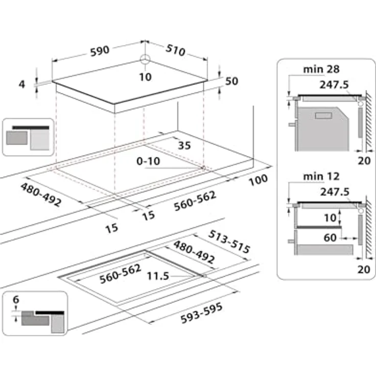 BAUKNECHT Induktions-Kochfeld BS 3560B CPNE, rahmenlos, 4 Flexzonen, Schwarz – Bild 5