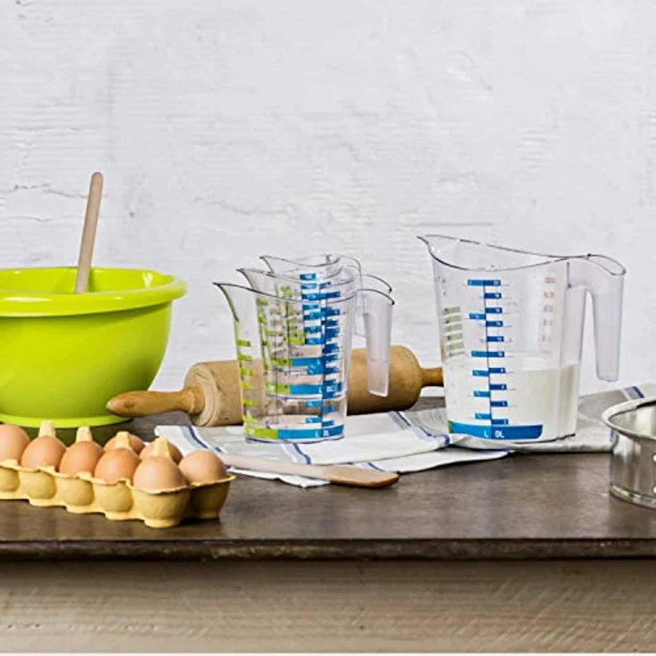 Rotho Domino Messbecher 0.15 l, Kunststoff (BPA-frei), Transparent mit Skala, 0.15 Liter (10,2 x 6,9 x 8,9 cm) – Bild 3