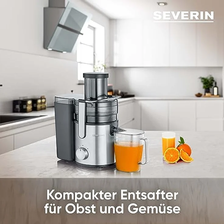 SEVERIN ES 3570 Entsafter (800 W, mit 1,1 L Saftbehälter) schwarz-edelstahl – Bild 3