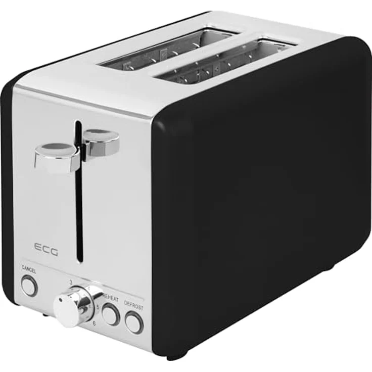 ECG ST 2708 Tradizione Nero, Toaster mit 6 Grad Temperaturregelung und praktischer Krümelschublade – Bild 2
