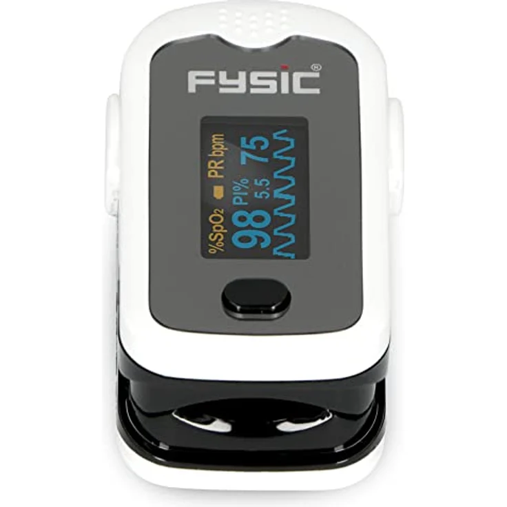 Fysic FPO-11 Pulsoximeter - Fingerpulsoximeter zur Messung Sauerstoffsättigung und Blutsauerstoffgehalt - Grau – Bild 2