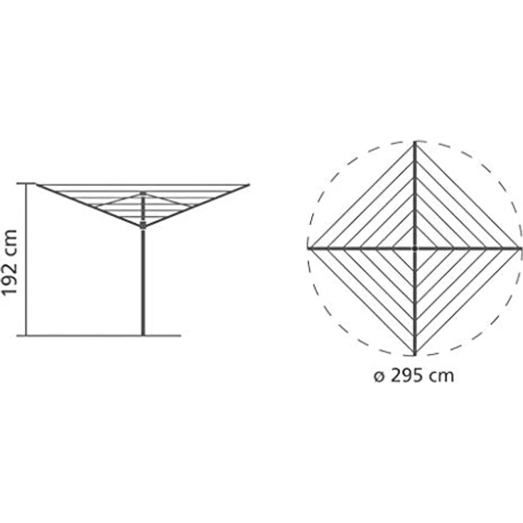 Brabantia 310829 Topspinner 50 M - 45 mm Rohr mit Metall-Bodenanker und Bezug – Bild 6