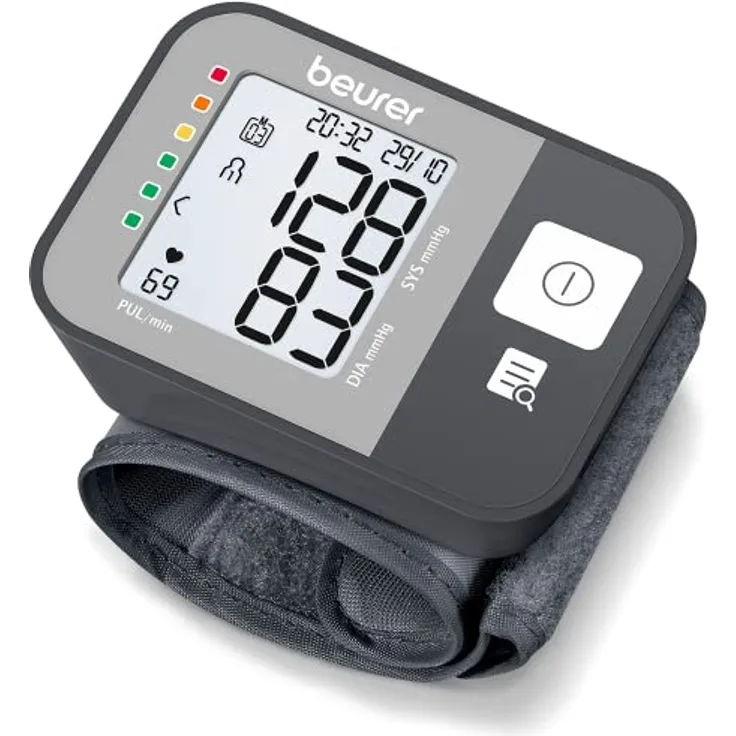 Beurer BC 27 Handgelenk-Blutdruckmessgerät mit Arrhythmie-Erkennung, vollautomatische Blutdruckmessung und Pulsmessung, Risiko-Indikator, für Handgelenksumfänge von 14-19,5 cm, Medizinprodukt
