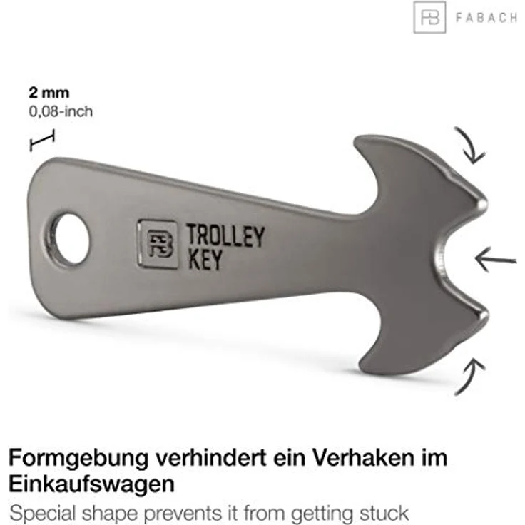 FABACH 2 Black Trolley Key Einkaufswagenlöser - Ersetzt Einkaufswagenchip, Einkaufschip - Schlüsselanhänger aus Metall für Key Organizer und Schlüsselbund - Kein Steckenbleiben im Einkaufswagen – Bild 5