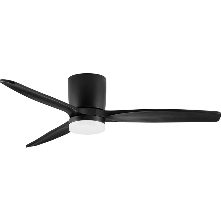 Nova Luce Aloa, Deckenventilator mit 40-Watt-Gleichstrommotor, 132 cm Durchmesser, 6 Geschwindigkeiten, Umkehrfunktion und 18-Watt LED-Leuchte, schwarz