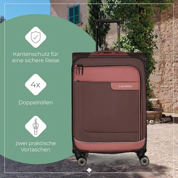 Travelite Viia 4w Trolley M 67 Frühlingsrose, 70 l Volumen – Bild 7