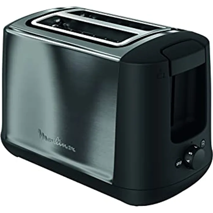 Moulinex LT3408 Sofort Select Toaster mit zwei Fächern, Edelstahl, automatische Zentrierung, variable Fächergröße, elektronische Steuerung, Silber