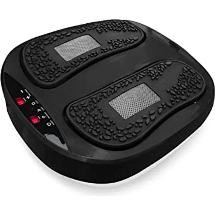 VibroLegs - Massage Gerät mit Vibration - Vibrationsplatte für vitalisierte und entspannte Beine und Füße - Fußmassage auf Knopfdruck mit 2 Programmoptionen - Schwarz – Bild 1