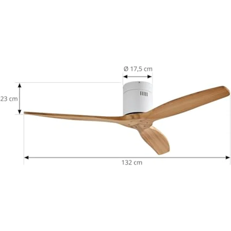 LUCANDE Deckenventilator Vindur, weiß, Holz, DC-Motor, geräuscharm, mit Fernbedienung – Bild 3