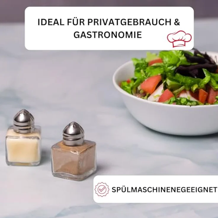 Westmark Mini-Universalstreuer-Set, 2-tlg, Fassungsvermögen: je 15 ml, Glas/Rostfreier Edelstahl, Transparent/Silber, 63072270 – Bild 5