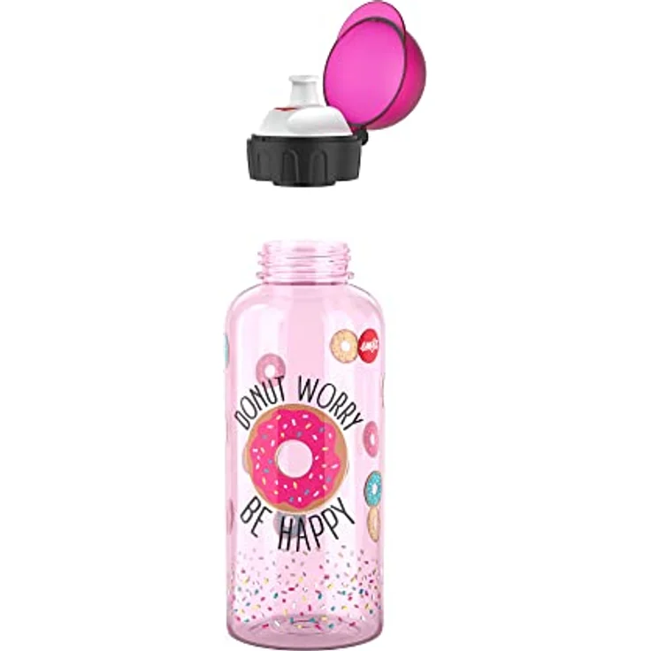 Emsa N30607 Teens Tritan Trinkflasche | Fassungsvermögen: 0,6 Liter | 100% sicher/praktisch/hygienisch/dicht/unbedenklich | cleverer Trinkverschluss | robust | Design: Donut – Bild 2