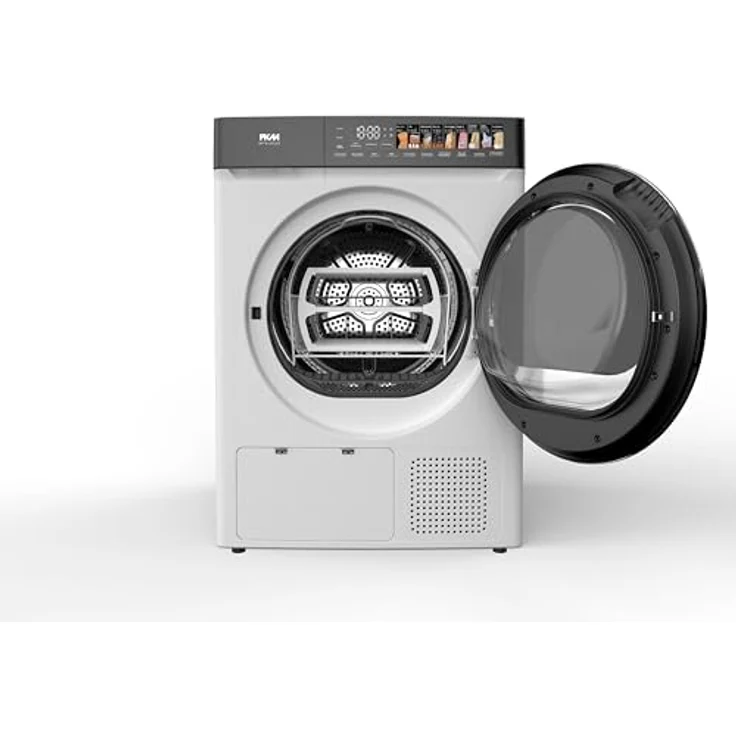PKM WPT9-12TCET Wärmepumpentrockner, 9 kg, Touchdisplay, 12 Programme, Weiß mit schwarzer Tür – Bild 2