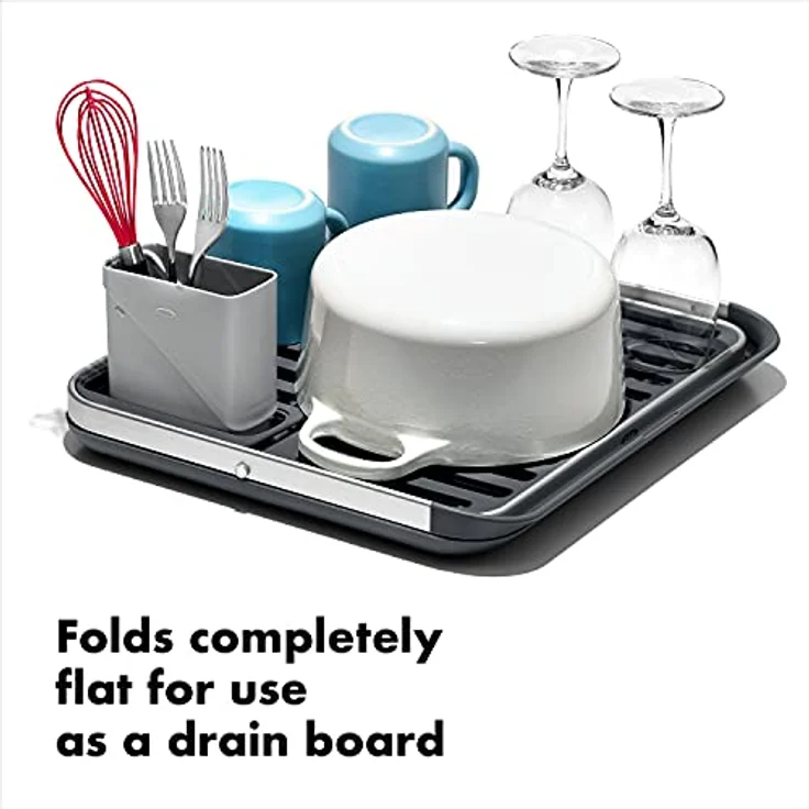 OXO Good Grips-Geschirrständer aus Aluminium - Einklappbarer – Bild 2