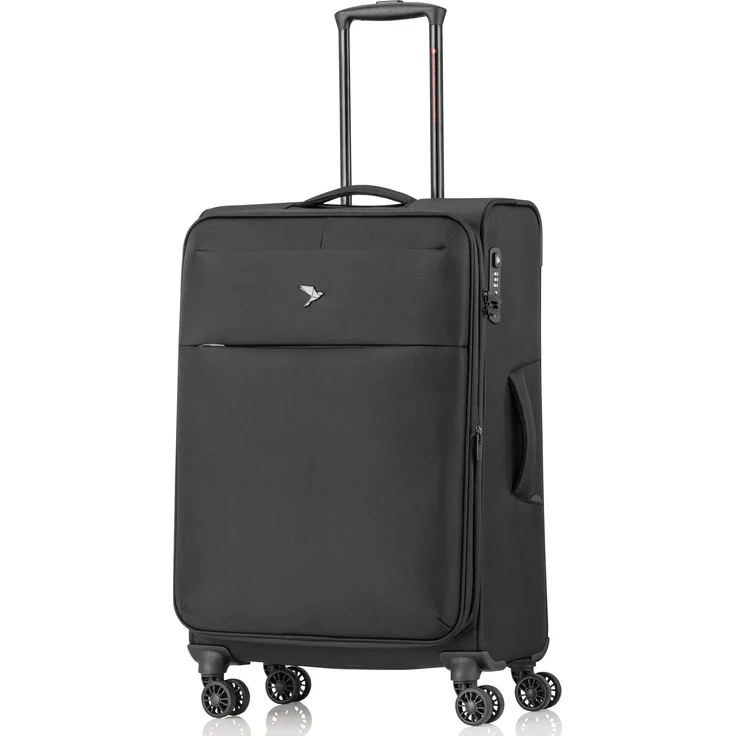 Pack Easy GoOn, Weichschalenkoffer, 88 l, schwarz, mit 8 Rollen und TSA-Zahlenschloss