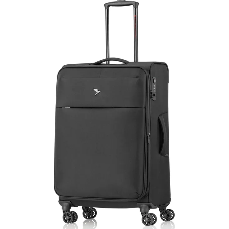 Pack Easy GoOn, Weichschalenkoffer, 88 l, schwarz, mit 8 Rollen und TSA-Zahlenschloss