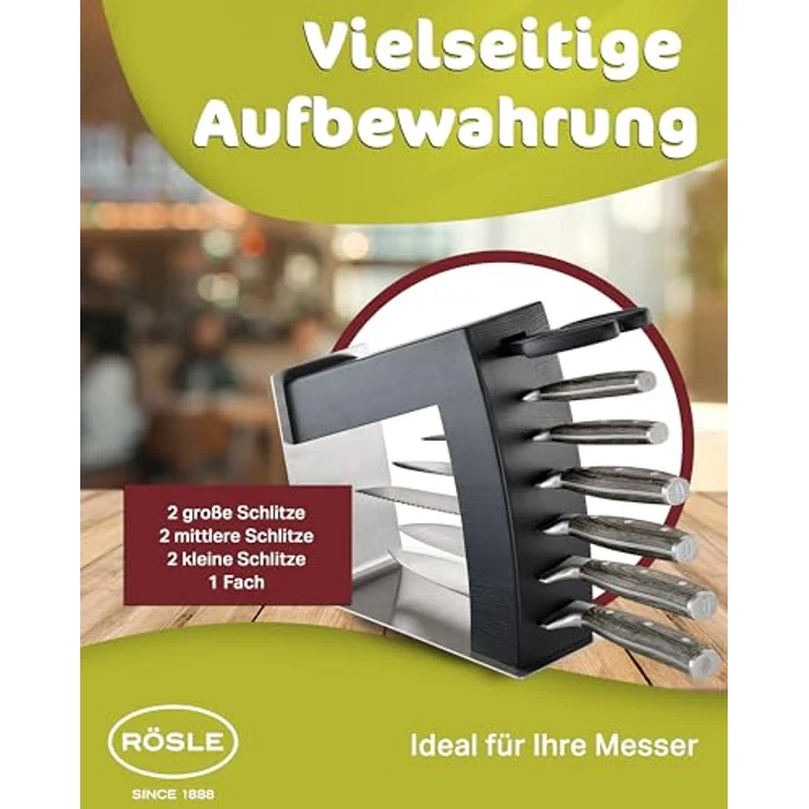 RÖSLE Messerblock MoveX Schwarz - Flexibler Messerblock ohne Messer, 2 Positionen, rutschfester Stand, sichere Aufbewahrung – Bild 4