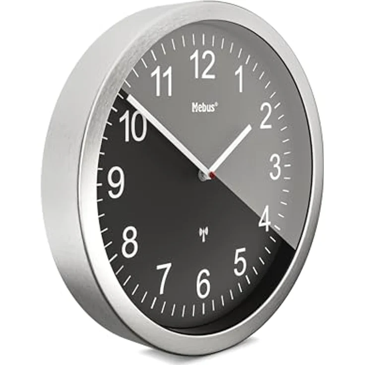 XXXLutz Funkuhr Schwarz, Wanduhr aus Metall mit modernen Dekorationselementen – Bild 2