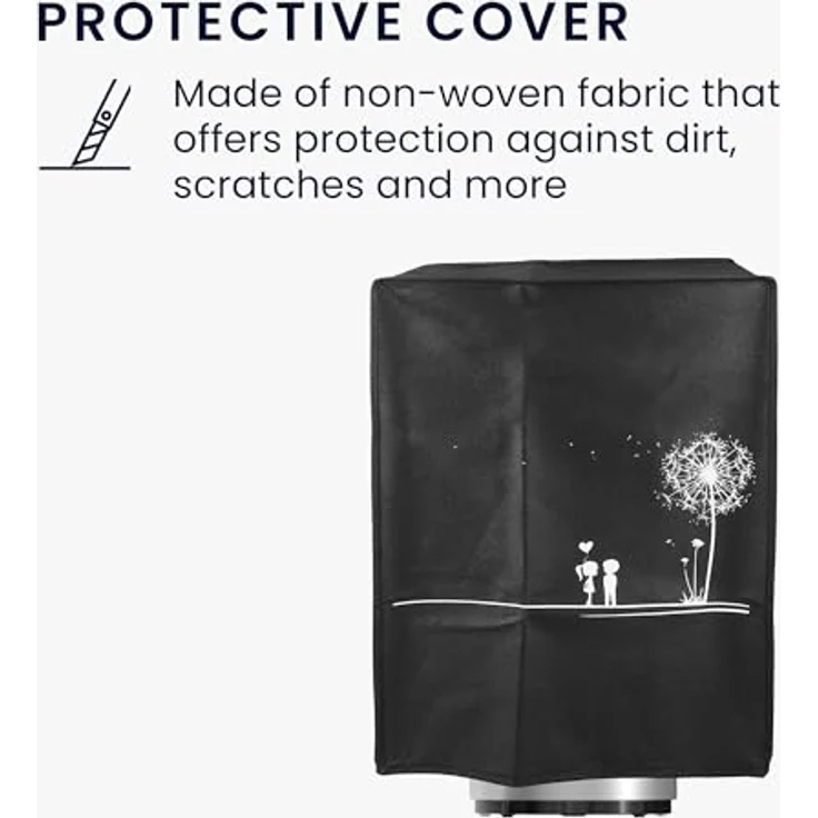 kwmobile Hülle kompatibel mit Ninja CREAMi, Küchenmaschine Abdeckhaube in Weiß Schwarz Pusteblume Love, Schutz vor Staub und Spritzern – Bild 4