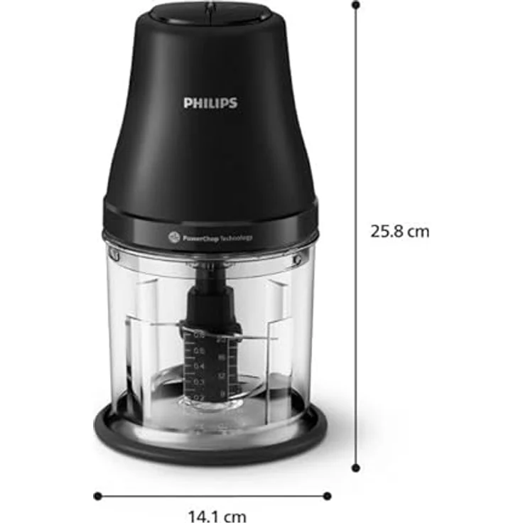 Philips Zerkleinerer HR1501/00 3000 Series, Universalzerkleinerer, schwarz – Bild 2