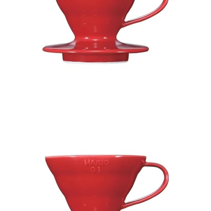 Hario V60 VDCR-02R, Kaffee-Tropfer aus Arita-Keramik in elegantem Rot für 1-4 Tassen – Bild 3