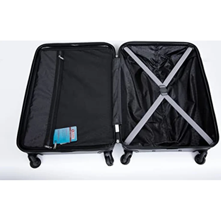 Travelhouse Bali Stabiler Koffer-Set 3tlg. Trolley Koffer Reisekoffer Grau ABS Hartschale Kofferset 4 Rollen TSA Kombinationsschloss – Bild 2