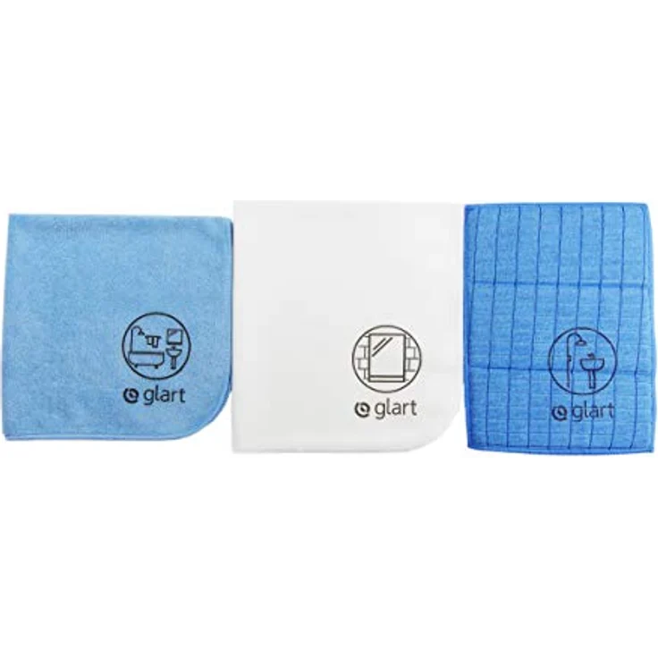 Glart 4PAS 3er Set Microfasertücher für Bad, WC, Dusche, Badezimmer, Sanitär, Haushalt, gründlicher als Baumwolle oder einfache Putztücher, Küchentücher, Geschirrtücher – Bild 1