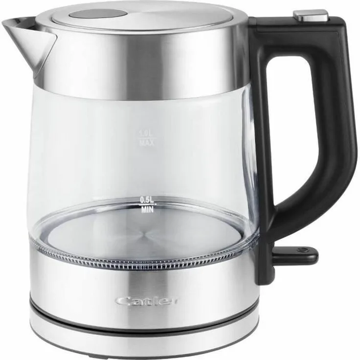 Catler KE 411 Wasserkocher, Glas Edelstahl 2200 W, 1 L, modern und effizient